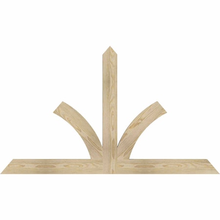 Ekena Millwork Richland Rough Sawn Timber Gable Bracket, Douglas Fir, 60"W x 35"H x 2"D x 4"F, 14/12 Pitch GBW060X35X0204RIC00RDF